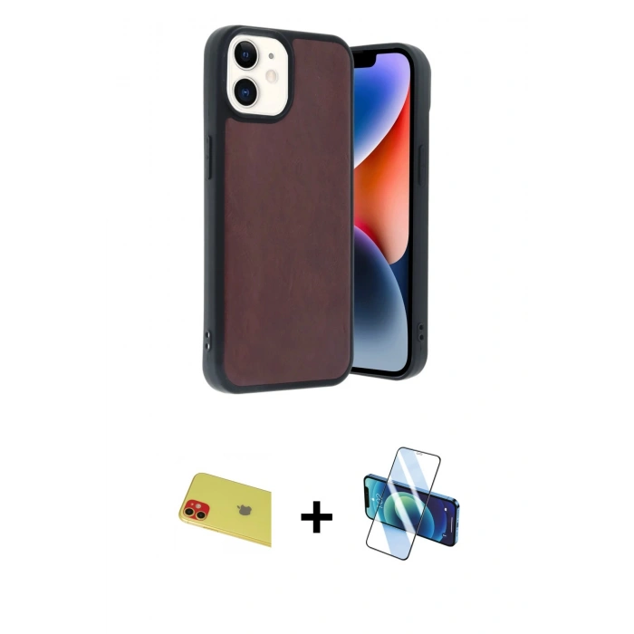 MARSİLYAN™- iPhone 11 Kılıf Kıvılcım Işık Serisi - Siyah 3D Antistatik Seramik Nano Ekran Koruyucu + Rainbow Kamera Lens Koruma Cam - KI