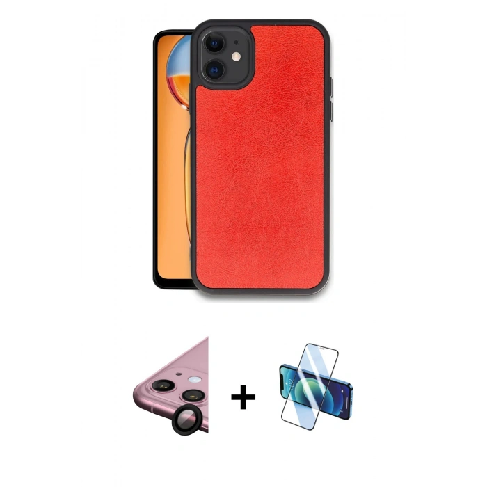 MARSİLYAN™- iPhone 11 Kılıf Kıvılcım Işık Serisi - Siyah 3D Antistatik Seramik Nano Ekran Koruyucu + Raze Metal Kamera Lens - SH