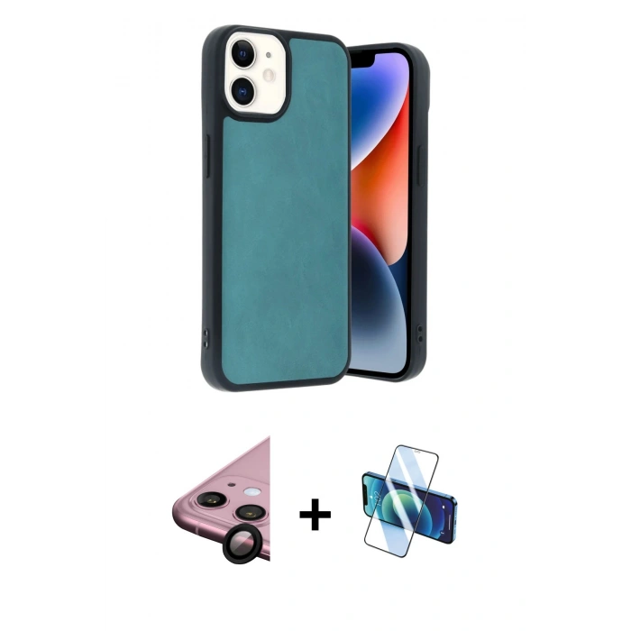 MARSİLYAN™- iPhone 11 Kılıf Kıvılcım Işık Serisi - Siyah 3D Antistatik Seramik Nano Ekran Koruyucu + Raze Metal Kamera Lens - SH