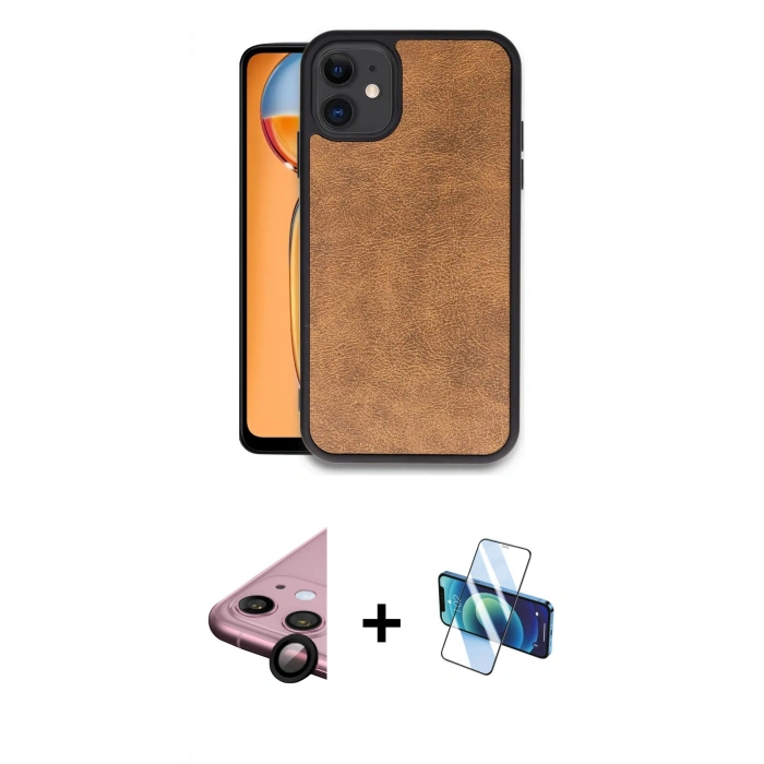 MARSİLYAN™- iPhone 11 Kılıf Kıvılcım Işık Serisi - Siyah 3D Antistatik Seramik Nano Ekran Koruyucu + Raze Metal Kamera Lens - SH