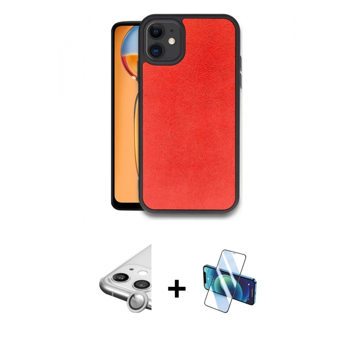 MARSİLYAN™- iPhone 11 Kılıf Kıvılcım Işık Serisi - Siyah 3D Antistatik Seramik Nano Ekran Koruyucu + Raze Metal Kamera Lens - GS