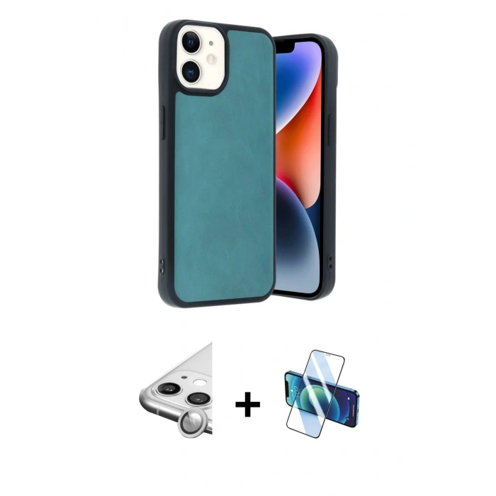 MARSİLYAN™- iPhone 11 Kılıf Kıvılcım Işık Serisi - Siyah 3D Antistatik Seramik Nano Ekran Koruyucu + Raze Metal Kamera Lens - GS
