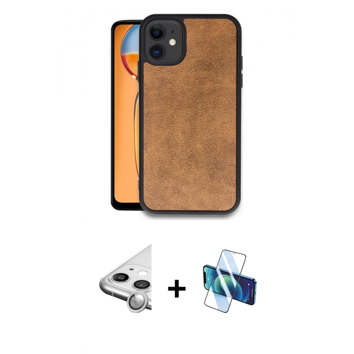 MARSİLYAN™- iPhone 11 Kılıf Kıvılcım Işık Serisi - Siyah 3D Antistatik Seramik Nano Ekran Koruyucu + Raze Metal Kamera Lens - GS