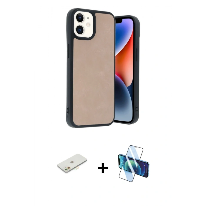MARSİLYAN™- iPhone 11 Kılıf Kıvılcım Işık Serisi - Siyah 3D Antistatik Seramik Nano Ekran Koruyucu + Renkli Kamera Lens Koruma Cam - TU