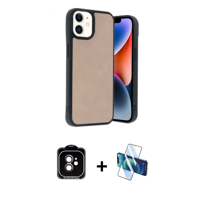 MARSİLYAN™- iPhone 11 Kılıf Kıvılcım Işık Serisi - Siyah 3D Antistatik Seramik Nano Ekran Koruyucu + PVD Metal Kamera Lens - TU