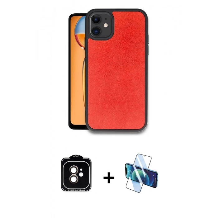 MARSİLYAN™- iPhone 11 Kılıf Kıvılcım Işık Serisi - Siyah 3D Antistatik Seramik Nano Ekran Koruyucu + PVD Metal Kamera Lens - TU