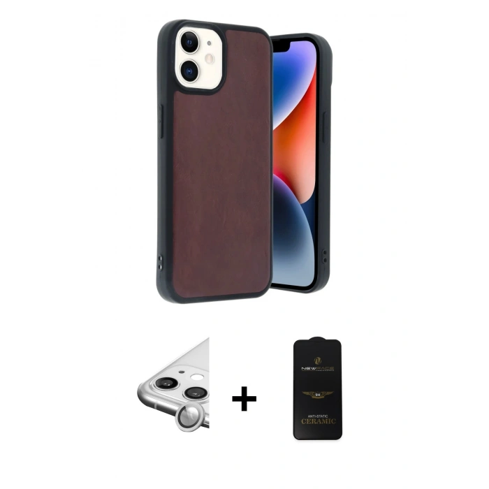 MARSİLYAN™- iPhone 11 Kılıf Kıvılcım Işık Serisi - Siyah 6D Antistatik Mat Seramik Hayalet Nano Ekran Koruyucu + Raze Metal Kamera Lens - GS