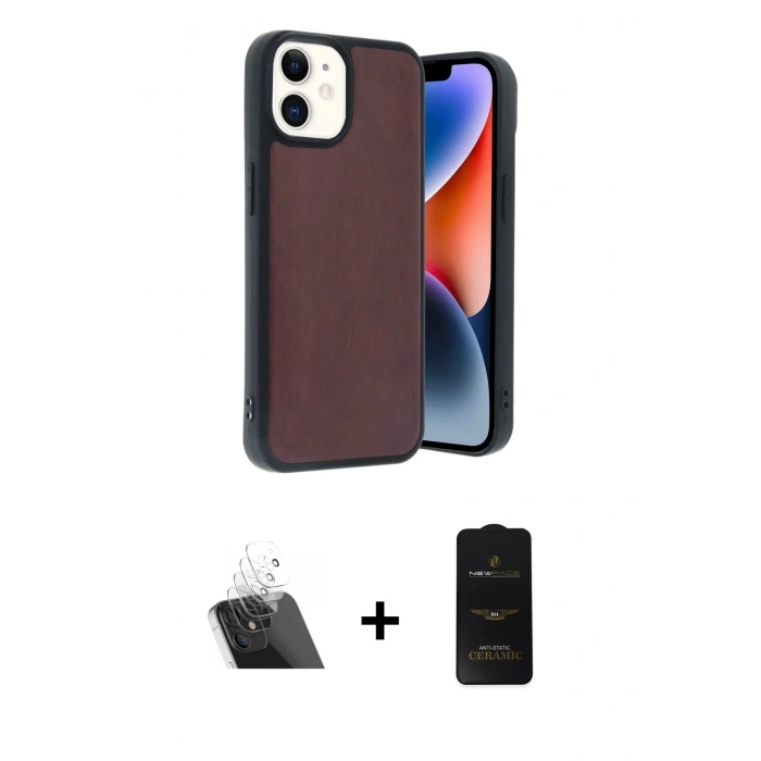 MARSİLYAN™- iPhone 11 Kılıf Kıvılcım Işık Serisi - Siyah 6D Antistatik Mat Seramik Hayalet Nano Ekran Koruyucu + Kamera Lens Koruma Cam - SF