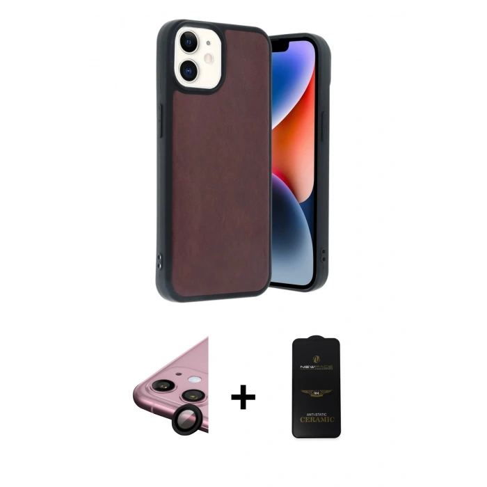 MARSİLYAN™- iPhone 11 Kılıf Kıvılcım Işık Serisi - Siyah 6D Antistatik Mat Seramik Hayalet Nano Ekran Koruyucu + Raze Metal Kamera Lens - SH