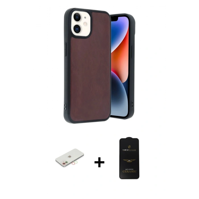 MARSİLYAN™- iPhone 11 Kılıf Kıvılcım Işık Serisi - Siyah 6D Antistatik Mat Seramik Hayalet Nano Ekran Koruyucu + Renkli Kamera Lens Koruma Cam - YL