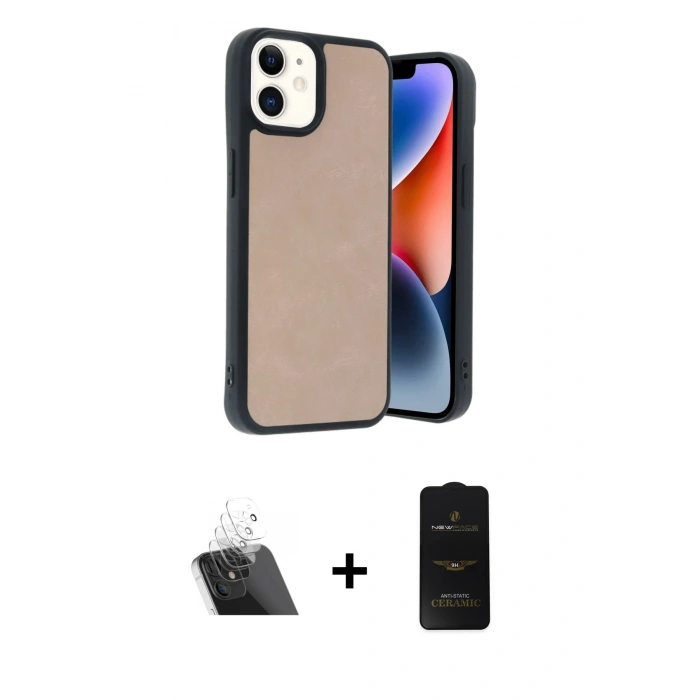 MARSİLYAN™- iPhone 11 Kılıf Kıvılcım Işık Serisi - Siyah 6D Antistatik Mat Seramik Hayalet Nano Ekran Koruyucu + Kamera Lens Koruma Cam - SF