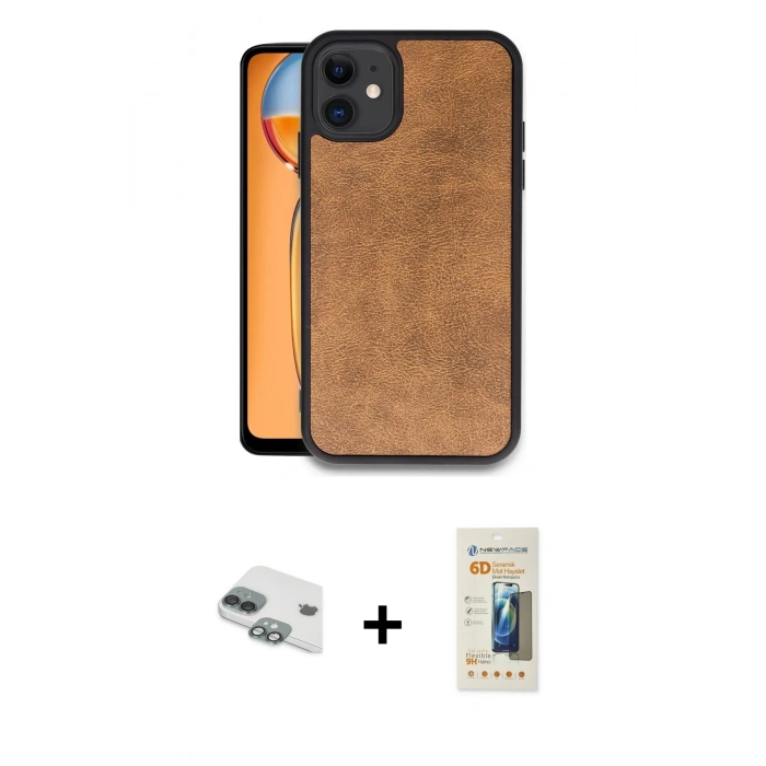 MARSİLYAN™- iPhone 11 Kılıf Kıvılcım Işık Serisi - Siyah 6D Mat Seramik Hayalet Nano Ekran Koruyucu + Pers Alüminyum Kamera Lens - YL