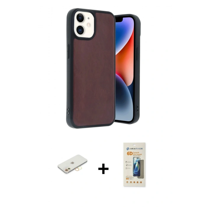 MARSİLYAN™- iPhone 11 Kılıf Kıvılcım Işık Serisi - Siyah 6D Mat Seramik Hayalet Nano Ekran Koruyucu + Renkli Kamera Lens Koruma Cam - SI