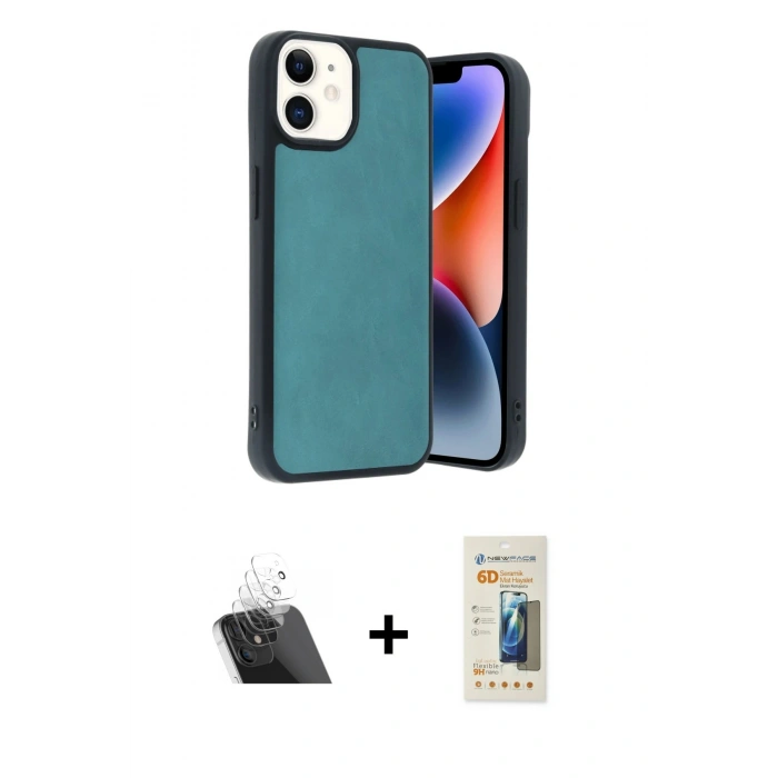 MARSİLYAN™- iPhone 11 Kılıf Kıvılcım Işık Serisi - Siyah 6D Mat Seramik Hayalet Nano Ekran Koruyucu + Kamera Lens Koruma Cam - SF