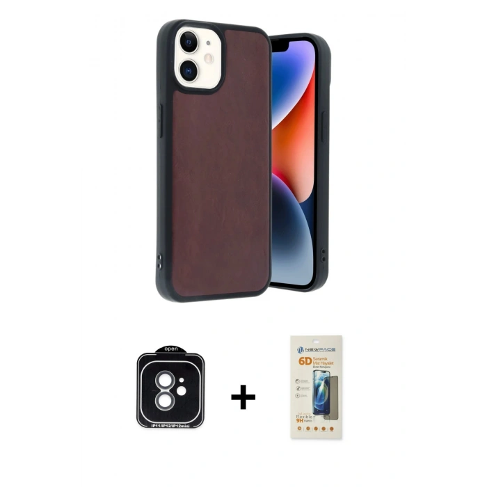 MARSİLYAN™- iPhone 11 Kılıf Kıvılcım Işık Serisi - Siyah 6D Mat Seramik Hayalet Nano Ekran Koruyucu + PVD Metal Kamera Lens - YL