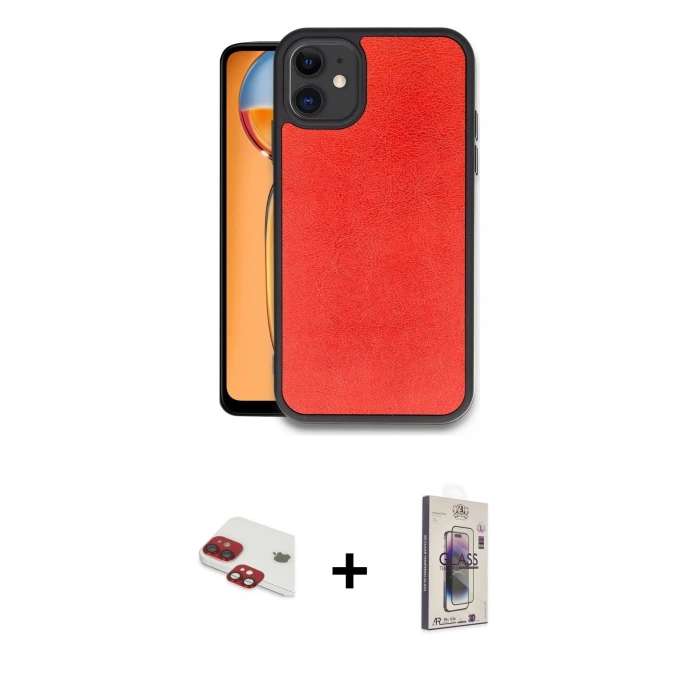 MARSİLYAN™- iPhone 11 Kılıf Kıvılcım Işık Serisi - Siyah Bilvis 3D Cam Ekran Koruyucu + Pers Alüminyum Kamera Lens - KI