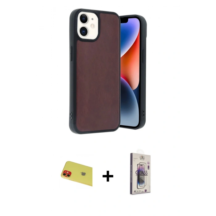 MARSİLYAN™- iPhone 11 Kılıf Kıvılcım Işık Serisi - Siyah Bilvis 3D Cam Ekran Koruyucu + Rainbow Kamera Lens Koruma Cam - KI