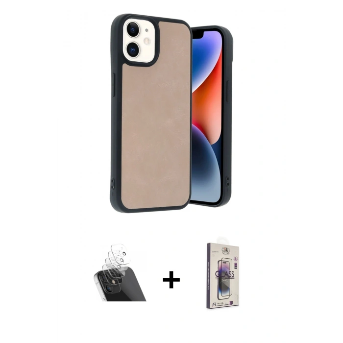 MARSİLYAN™- iPhone 11 Kılıf Kıvılcım Işık Serisi - Siyah Bilvis 3D Cam Ekran Koruyucu + Kamera Lens Koruma Cam - SF
