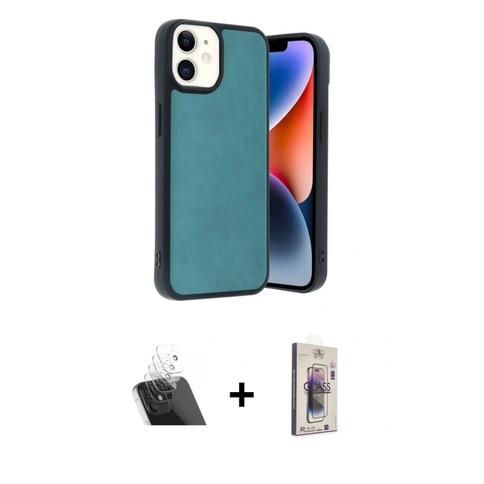 MARSİLYAN™- iPhone 11 Kılıf Kıvılcım Işık Serisi - Siyah Bilvis 3D Cam Ekran Koruyucu + Kamera Lens Koruma Cam - SF