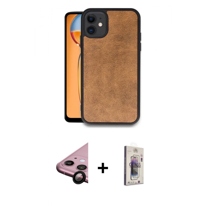 MARSİLYAN™- iPhone 11 Kılıf Kıvılcım Işık Serisi - Siyah Bilvis 3D Cam Ekran Koruyucu + Raze Metal Kamera Lens - SH