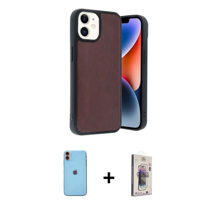 MARSİLYAN™- iPhone 11 Kılıf Kıvılcım Işık Serisi - Siyah Bilvis 3D Cam Ekran Koruyucu + Neon Fosforlu Kamera Lens - TU