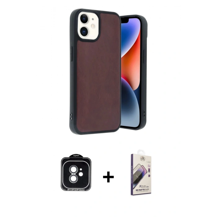 MARSİLYAN™- iPhone 11 Kılıf Kıvılcım Işık Serisi - Siyah Bilvis 3D Mat Cam Ekran Koruyucu + PVD Metal Kamera Lens - YL