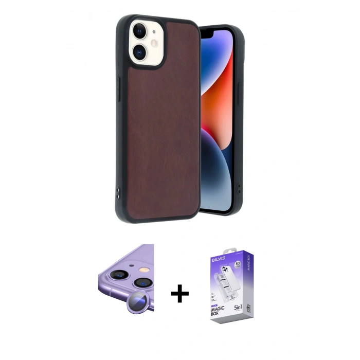 MARSİLYAN™- iPhone 11 Kılıf Kıvılcım Işık Serisi - Siyah Bilvis 5in1 3D Magic Cam Ekran Koruyucu + Raze Metal Kamera Lens - MR