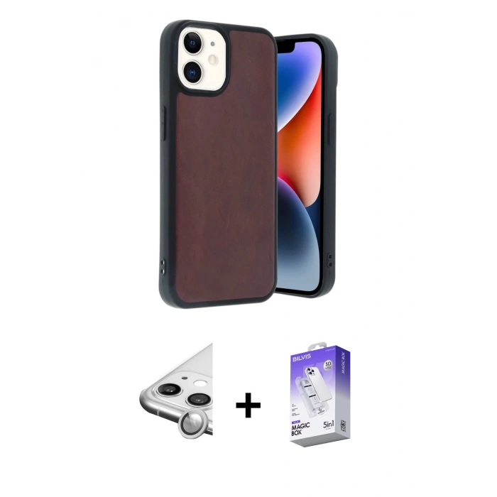 MARSİLYAN™- iPhone 11 Kılıf Kıvılcım Işık Serisi - Siyah Bilvis 5in1 3D Magic Cam Ekran Koruyucu + Raze Metal Kamera Lens - GS