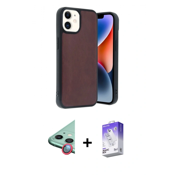 MARSİLYAN™- iPhone 11 Kılıf Kıvılcım Işık Serisi - Siyah Bilvis 5in1 3D Magic Cam Ekran Koruyucu + Raze Metal Kamera Lens - KI
