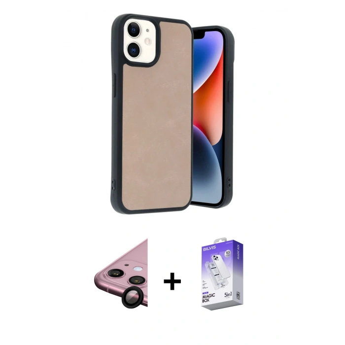 MARSİLYAN™- iPhone 11 Kılıf Kıvılcım Işık Serisi - Siyah Bilvis 5in1 3D Magic Cam Ekran Koruyucu + Raze Metal Kamera Lens - SH