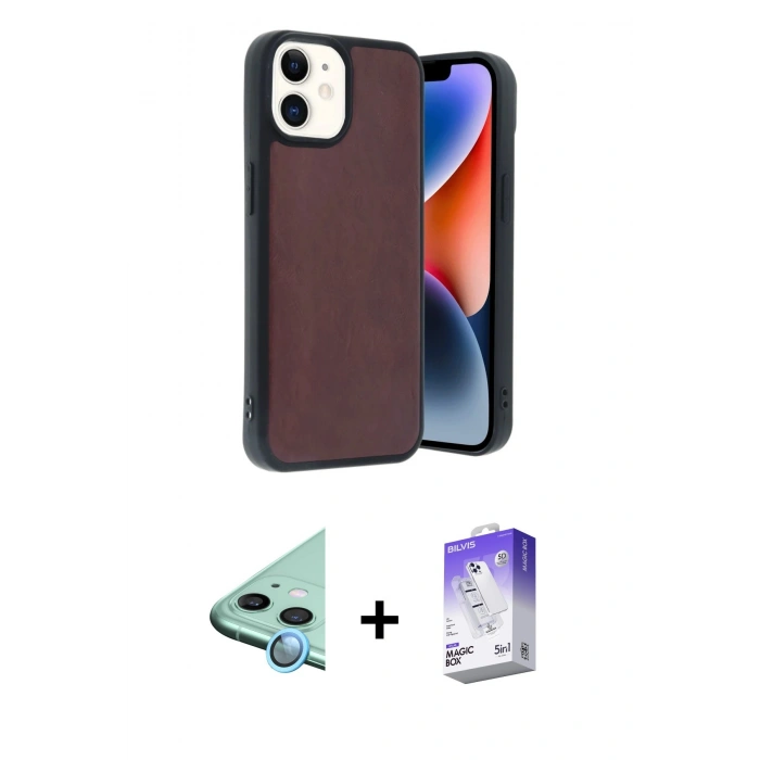 MARSİLYAN™- iPhone 11 Kılıf Kıvılcım Işık Serisi - Siyah Bilvis 5in1 3D Magic Cam Ekran Koruyucu + Raze Metal Kamera Lens - MI