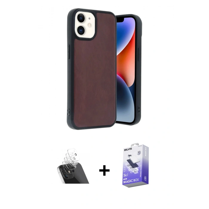 MARSİLYAN™- iPhone 11 Kılıf Kıvılcım Işık Serisi - Siyah Bilvis 5in1 5D Magic Hayalet Cam Ekran Koruyucu + Kamera Lens Koruma Cam - SF