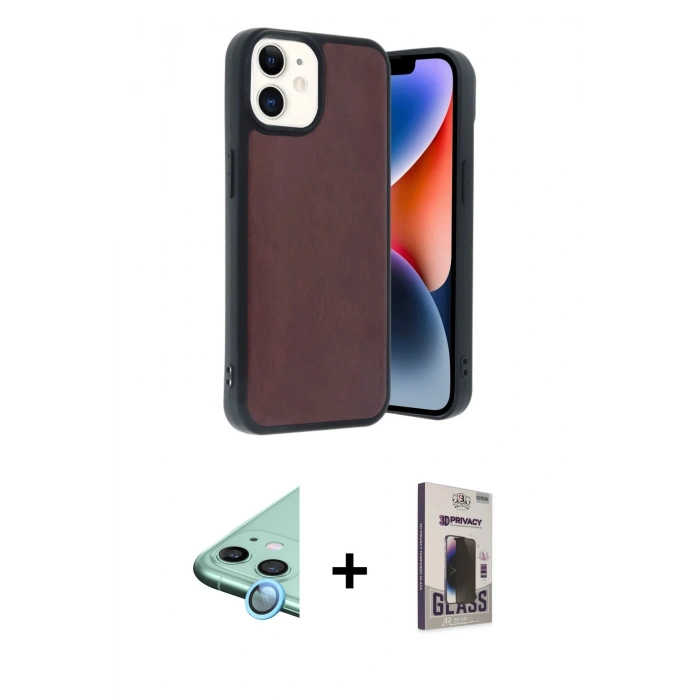 MARSİLYAN™- iPhone 11 Kılıf Kıvılcım Işık Serisi - Siyah Bilvis Hayalet Cam Ekran Koruyucu + Raze Metal Kamera Lens - MI