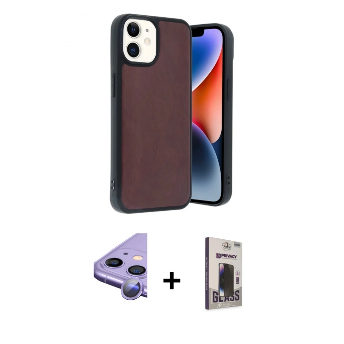 MARSİLYAN™- iPhone 11 Kılıf Kıvılcım Işık Serisi - Siyah Bilvis Hayalet Cam Ekran Koruyucu + Raze Metal Kamera Lens - MR