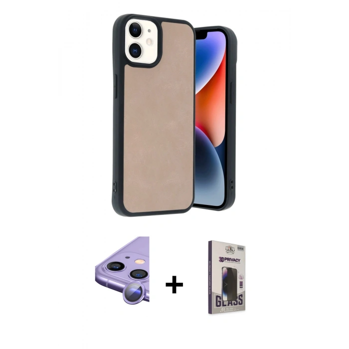 MARSİLYAN™- iPhone 11 Kılıf Kıvılcım Işık Serisi - Siyah Bilvis Hayalet Cam Ekran Koruyucu + Raze Metal Kamera Lens - MR