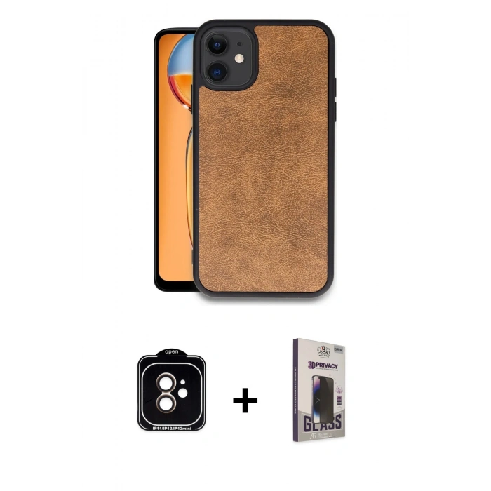 MARSİLYAN™- iPhone 11 Kılıf Kıvılcım Işık Serisi - Siyah Bilvis Hayalet Cam Ekran Koruyucu + PVD Metal Kamera Lens - TU
