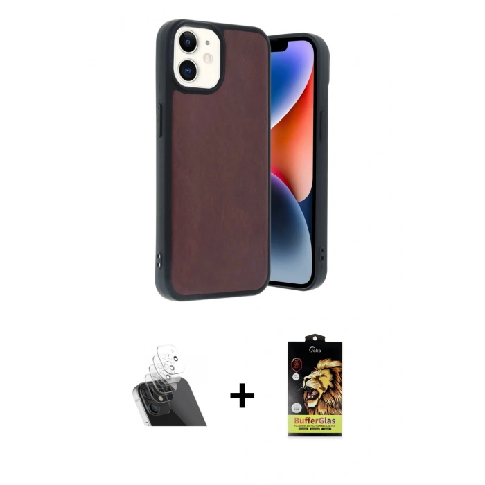 MARSİLYAN™- iPhone 11 Kılıf Kıvılcım Işık Serisi - Siyah Buffer Cam Ekran Koruyucu + Kamera Lens Koruma Cam - SF
