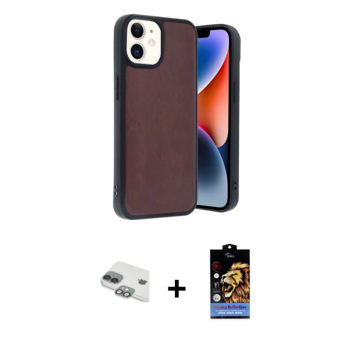 MARSİLYAN™- iPhone 11 Kılıf Kıvılcım Işık Serisi - Siyah Buffer Hayalet Cam Ekran Koruyucu + Pers Alüminyum Kamera Lens - YL