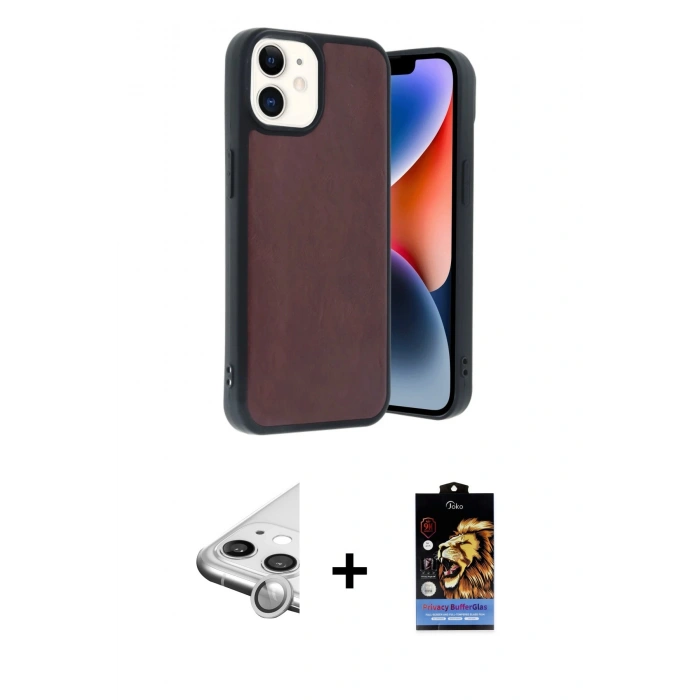 MARSİLYAN™- iPhone 11 Kılıf Kıvılcım Işık Serisi - Siyah Buffer Hayalet Cam Ekran Koruyucu + Raze Metal Kamera Lens - GS