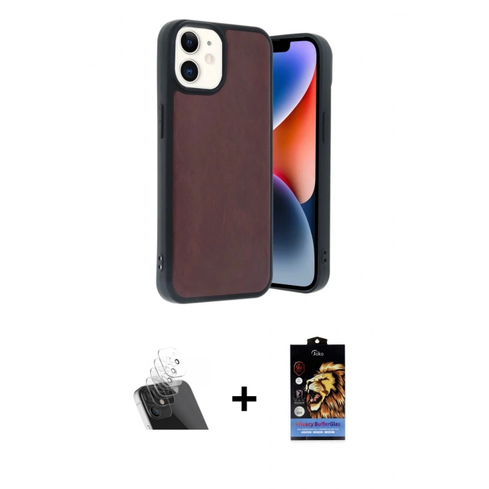 MARSİLYAN™- iPhone 11 Kılıf Kıvılcım Işık Serisi - Siyah Buffer Hayalet Cam Ekran Koruyucu + Şeffaf Kamera Lens Koruma Cam
