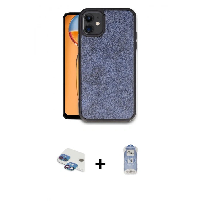 MARSİLYAN™- iPhone 11 Kılıf Kıvılcım Işık Serisi - Siyah Joko Magic 5D Cam + Pers Alüminyum Kamera Lens - GI