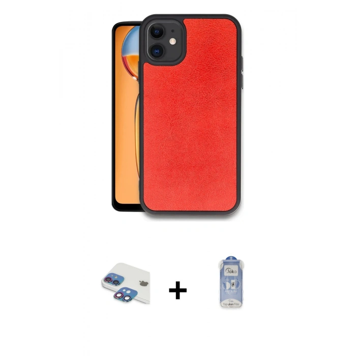 MARSİLYAN™- iPhone 11 Kılıf Kıvılcım Işık Serisi - Siyah Joko Magic 5D Cam + Pers Alüminyum Kamera Lens - GI