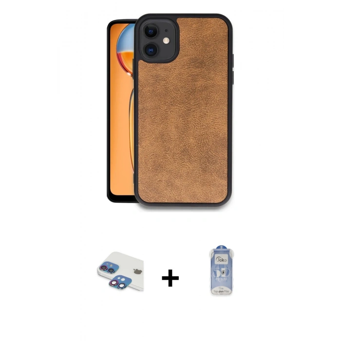 MARSİLYAN™- iPhone 11 Kılıf Kıvılcım Işık Serisi - Siyah Joko Magic 5D Cam + Pers Alüminyum Kamera Lens - GI