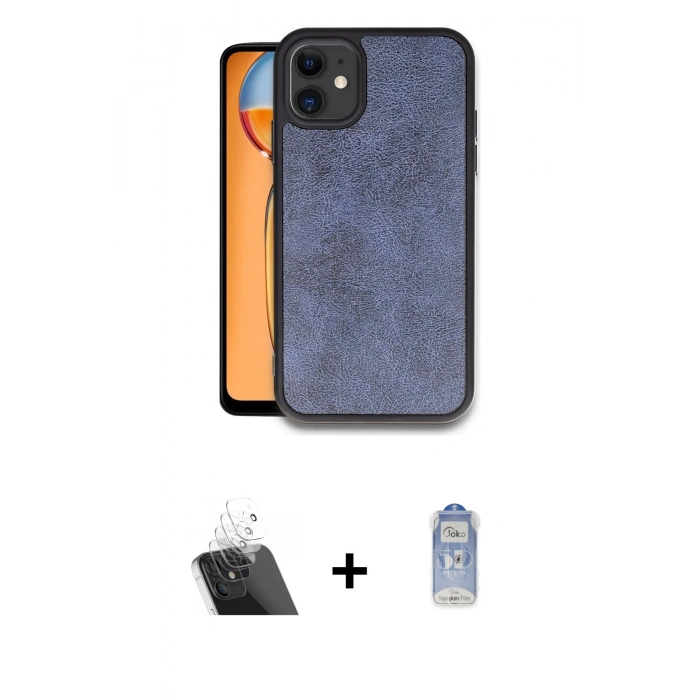 MARSİLYAN™- iPhone 11 Kılıf Kıvılcım Işık Serisi - Siyah Joko Magic 5D Cam + Kamera Lens Koruma Cam - SF