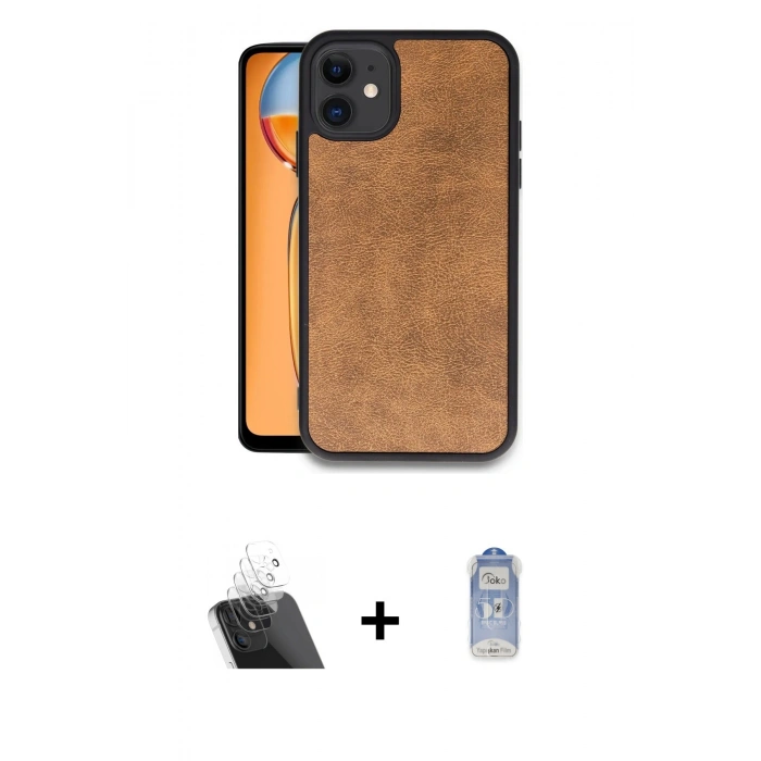 MARSİLYAN™- iPhone 11 Kılıf Kıvılcım Işık Serisi - Siyah Joko Magic 5D Cam + Kamera Lens Koruma Cam - SF