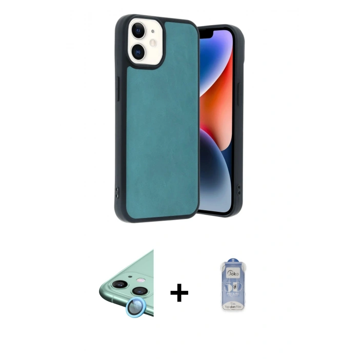 MARSİLYAN™- iPhone 11 Kılıf Kıvılcım Işık Serisi - Siyah Joko Magic 5D Cam + Raze Metal Kamera Lens - MI