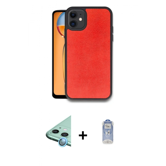 MARSİLYAN™- iPhone 11 Kılıf Kıvılcım Işık Serisi - Siyah Joko Magic 5D Cam + Raze Metal Kamera Lens - MI