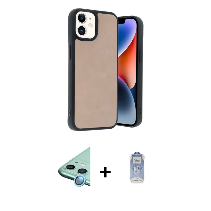 MARSİLYAN™- iPhone 11 Kılıf Kıvılcım Işık Serisi - Siyah Joko Magic 5D Cam + Raze Metal Kamera Lens - MI