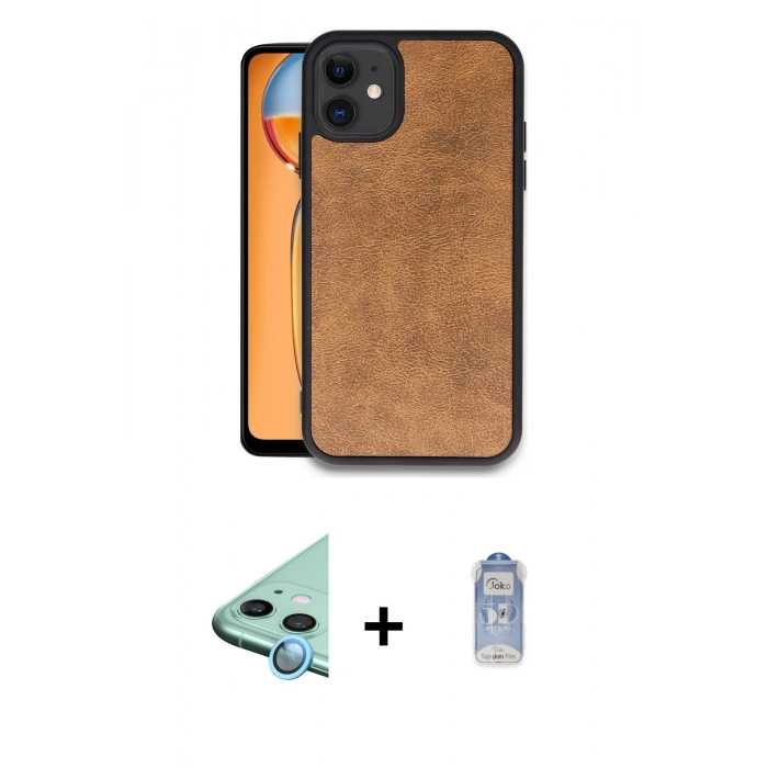 MARSİLYAN™- iPhone 11 Kılıf Kıvılcım Işık Serisi - Siyah Joko Magic 5D Cam + Raze Metal Kamera Lens - MI