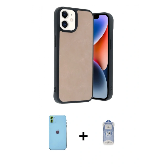 MARSİLYAN™- iPhone 11 Kılıf Kıvılcım Işık Serisi - Siyah Joko Magic 5D Cam + Neon Fosforlu Kamera Lens - YL